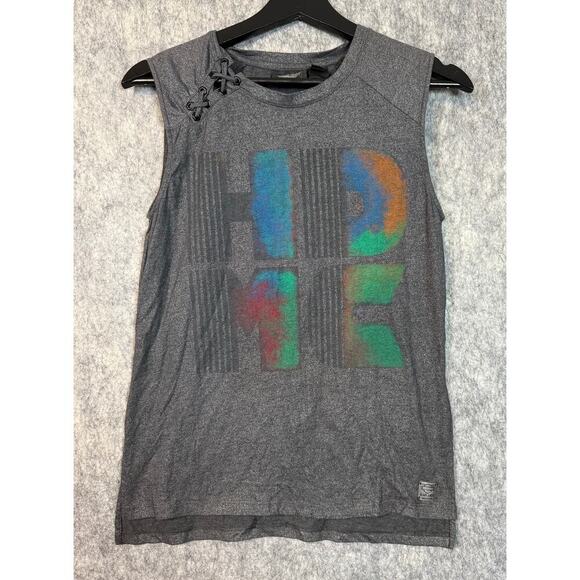Harley Davidson Womens Small Black Label Gray Shimmer Tank Top - Picture 1 of 7